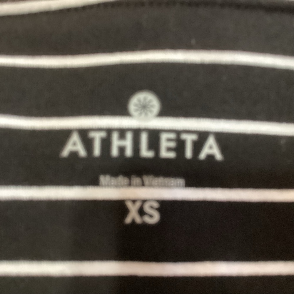 Athleta Black and White Striped Leggings XS Nylon/Spandex - Picture 3 of 9